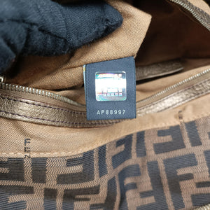 Pre-owned Fendi Zucca Print Brown canvas 8BH186 handbag | stylenewstar