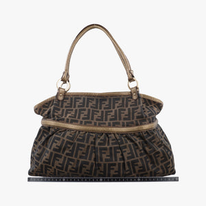 Pre-owned Fendi Zucca Print Brown canvas 8BH186 handbag | stylenewstar