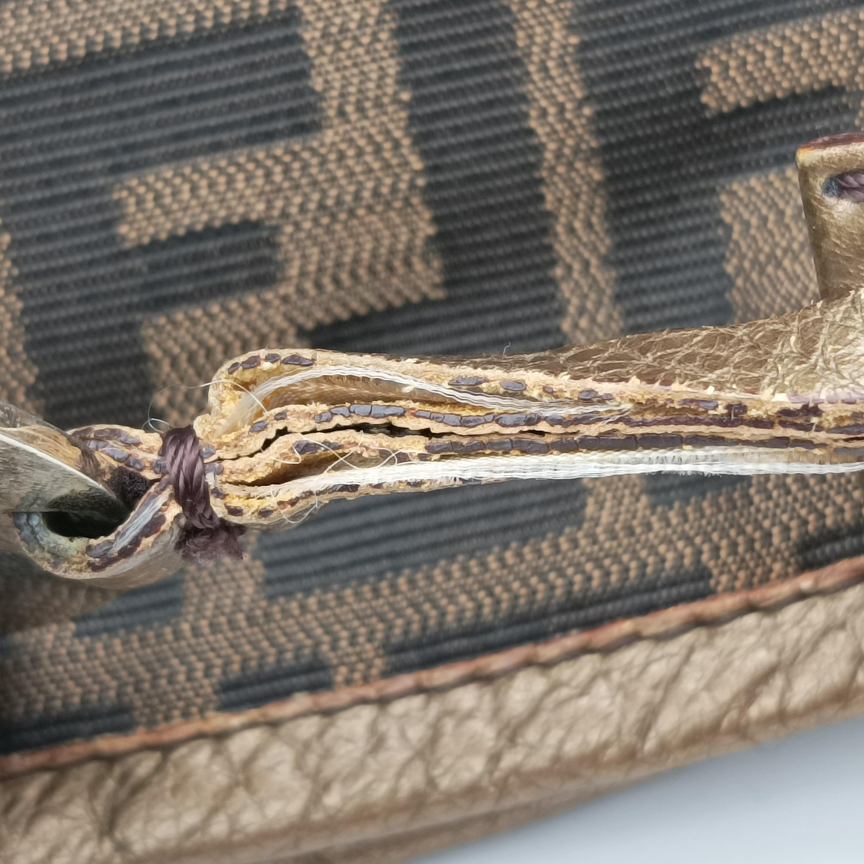 Pre-owned Fendi Zucca Print Brown canvas 8BH186 handbag | stylenewstar