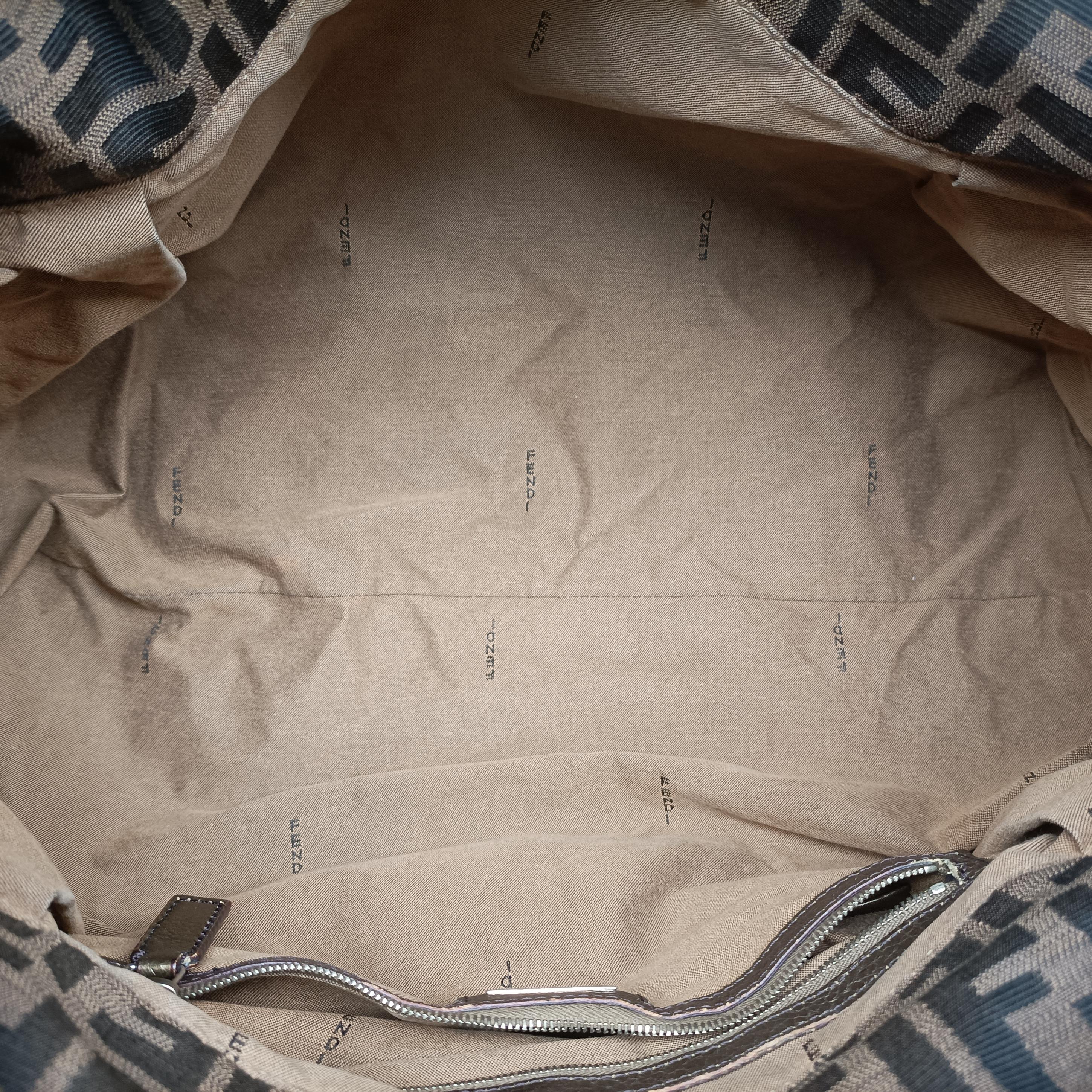 Pre-owned Fendi Zucca Print Brown canvas 8BH186 handbag | stylenewstar