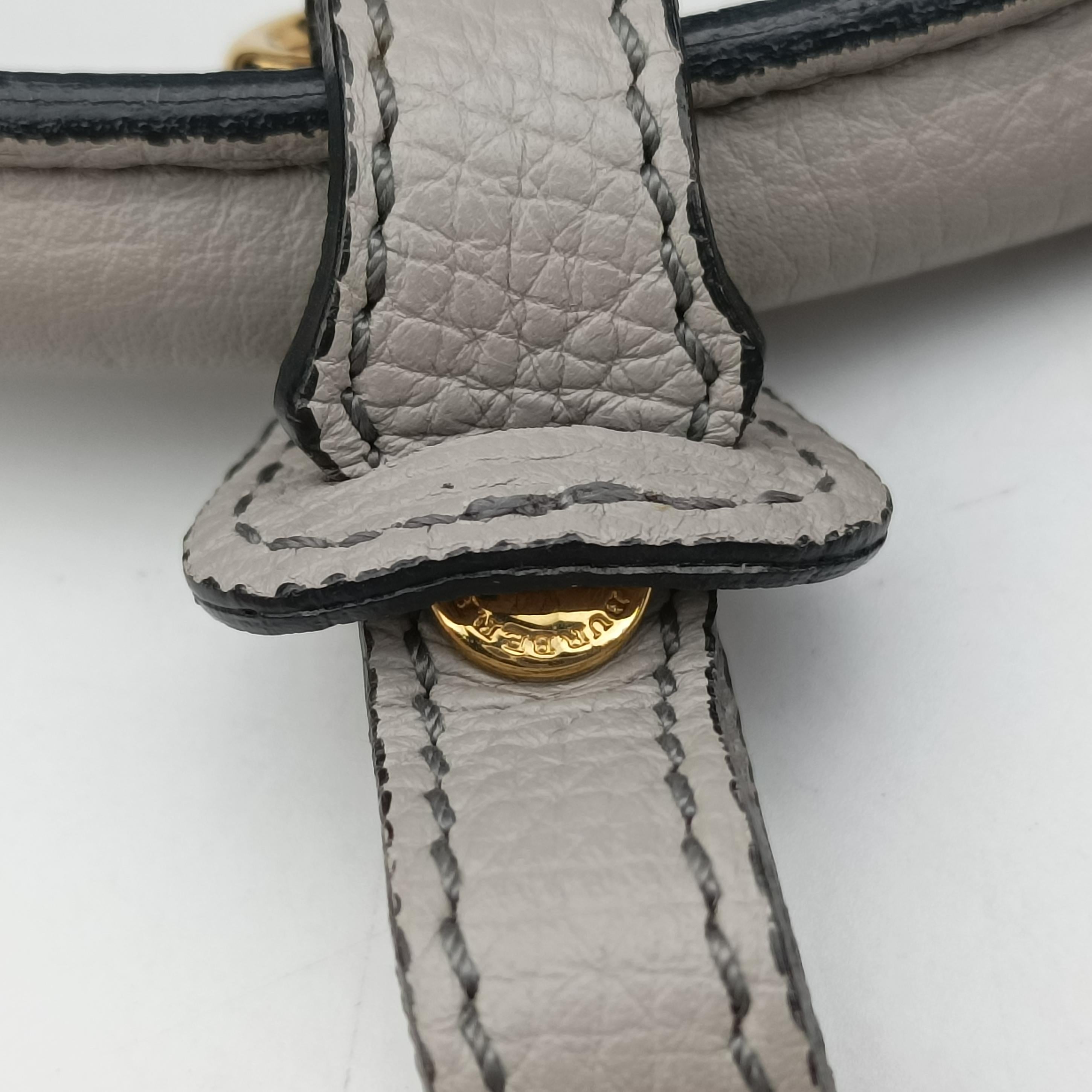 Pre-owned Burberry House Check The Banner Gray × Multicolor Leather ×Canvas  shoulderbag | stylenewstar