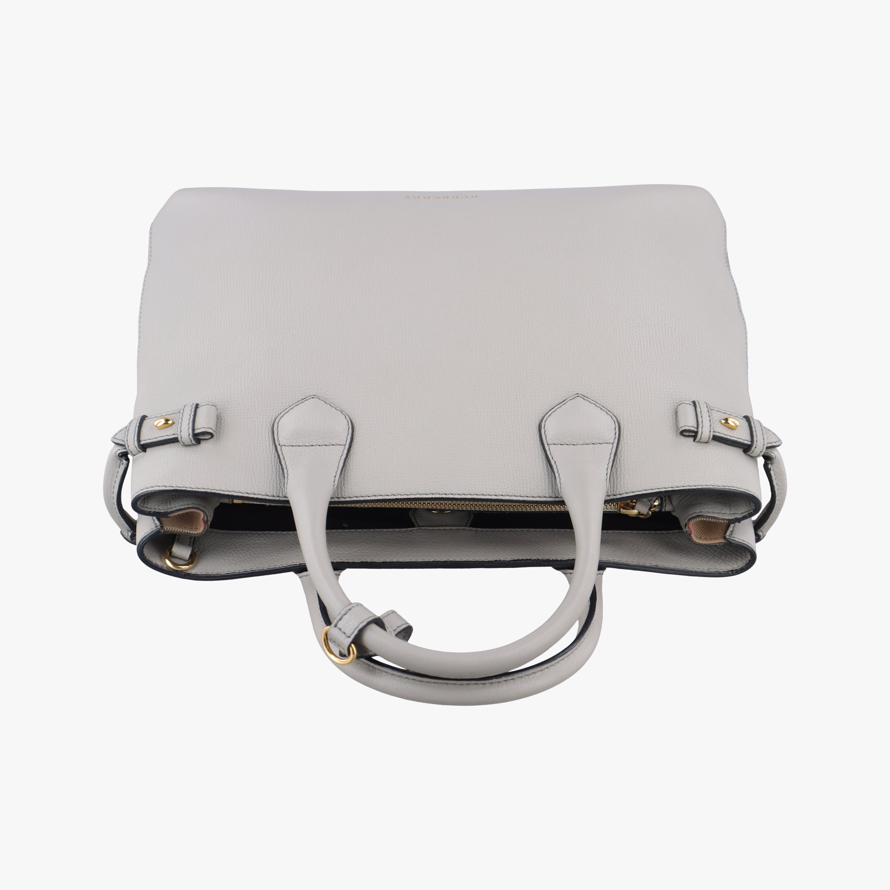 Pre-owned Burberry House Check The Banner Gray × Multicolor Leather ×Canvas  shoulderbag | stylenewstar