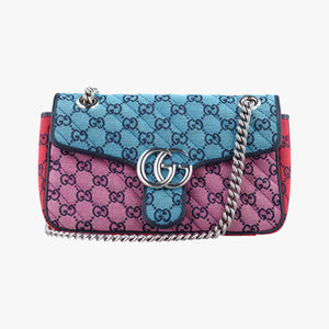 Vintage Gucci GG Marmont blue×red×pink Canvas 443497 shoulderbag | stylenewstar