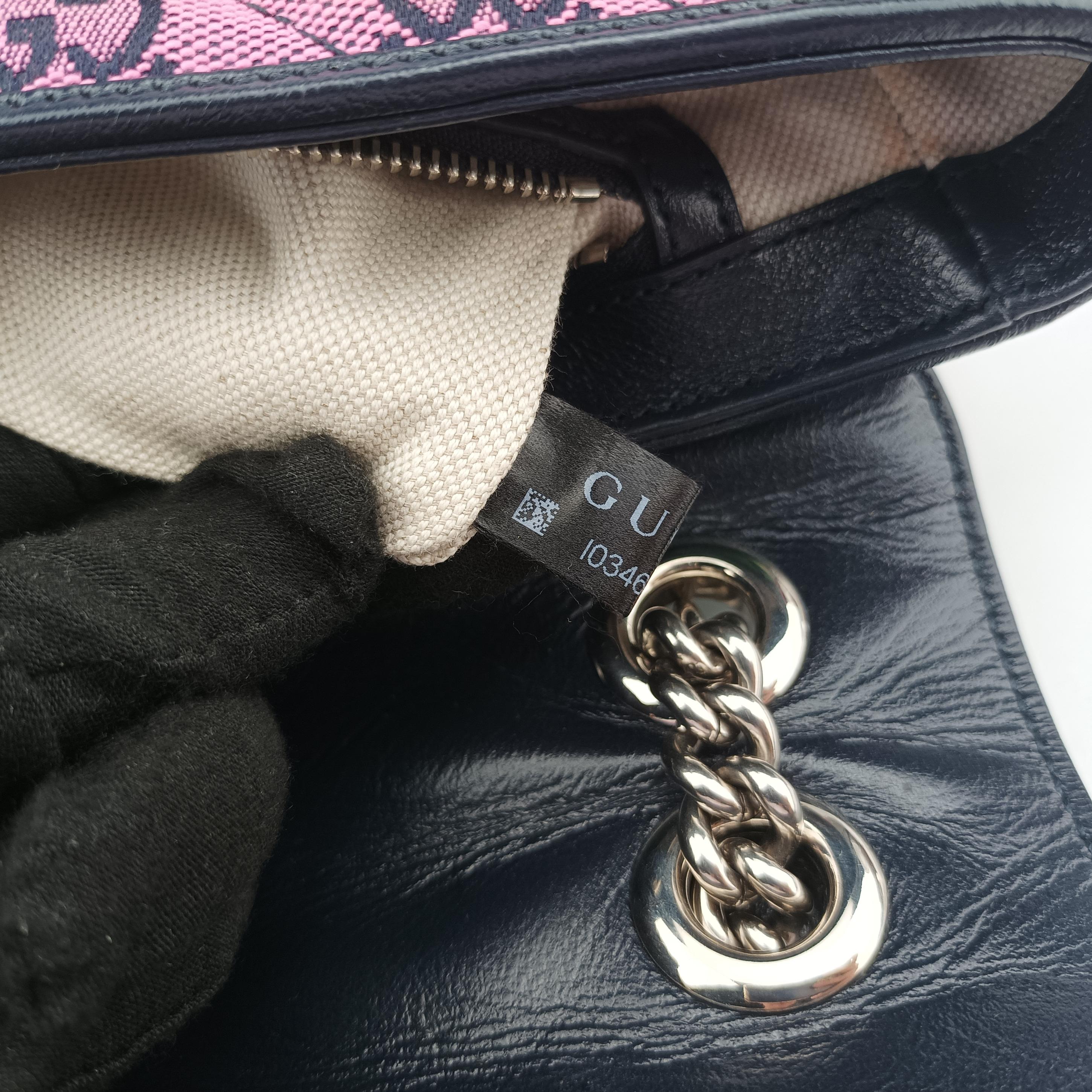 Vintage Gucci GG Marmont blue×red×pink Canvas 443497 shoulderbag | stylenewstar