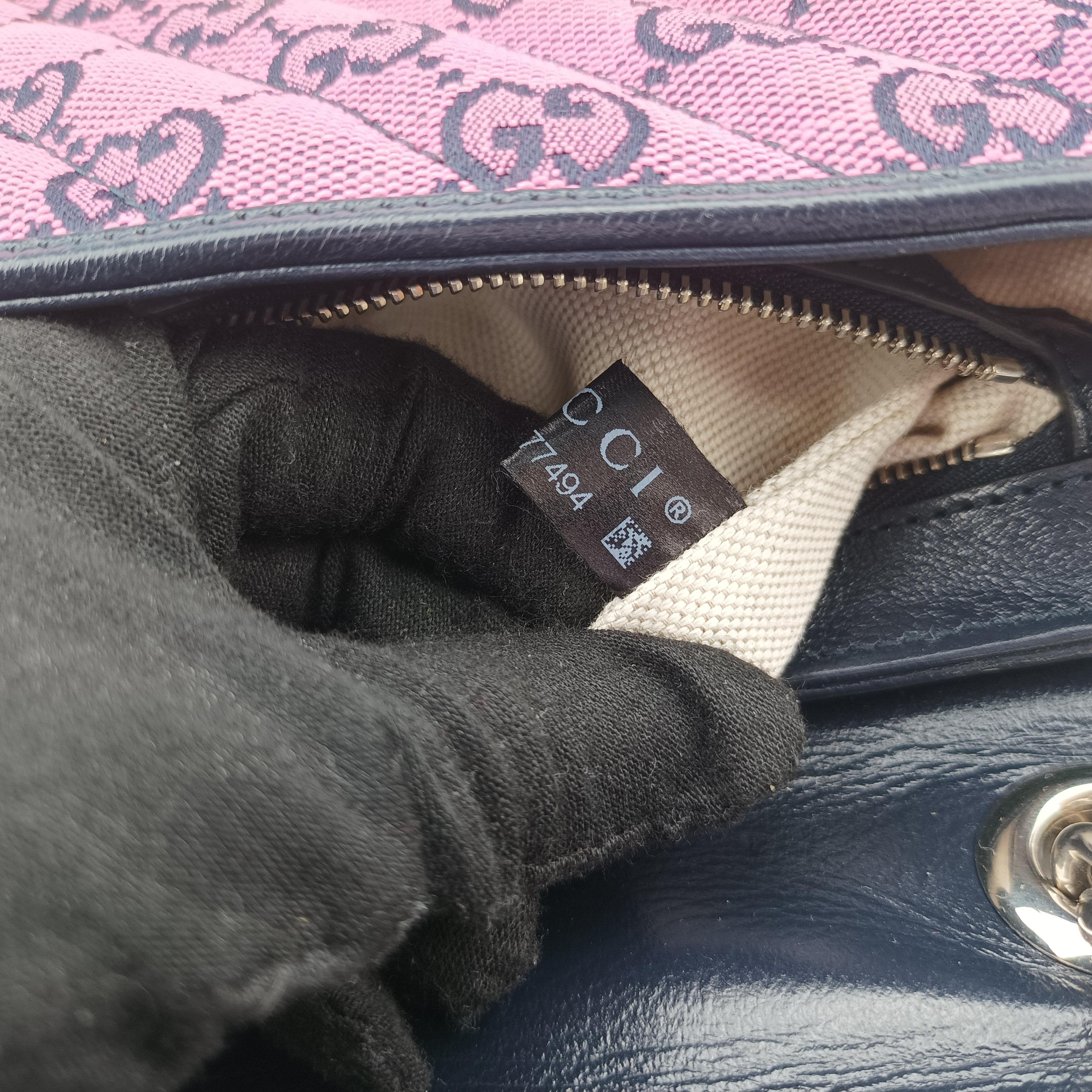 Vintage Gucci GG Marmont blue×red×pink Canvas 443497 shoulderbag | stylenewstar