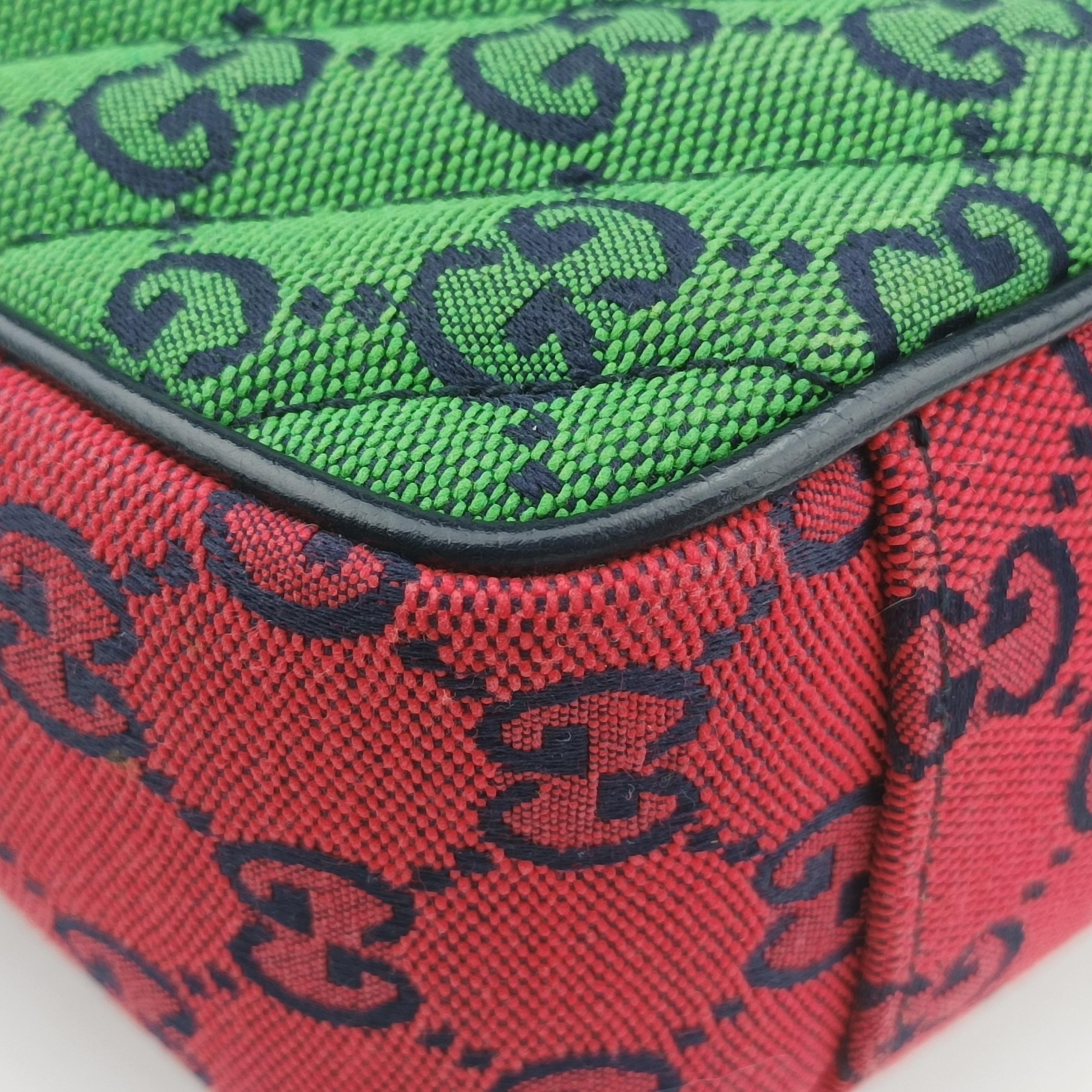 Vintage Gucci GG Marmont blue×red×pink Canvas 443497 shoulderbag | stylenewstar