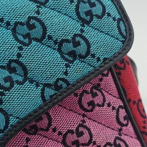 Vintage Gucci GG Marmont blue×red×pink Canvas 443497 shoulderbag | stylenewstar