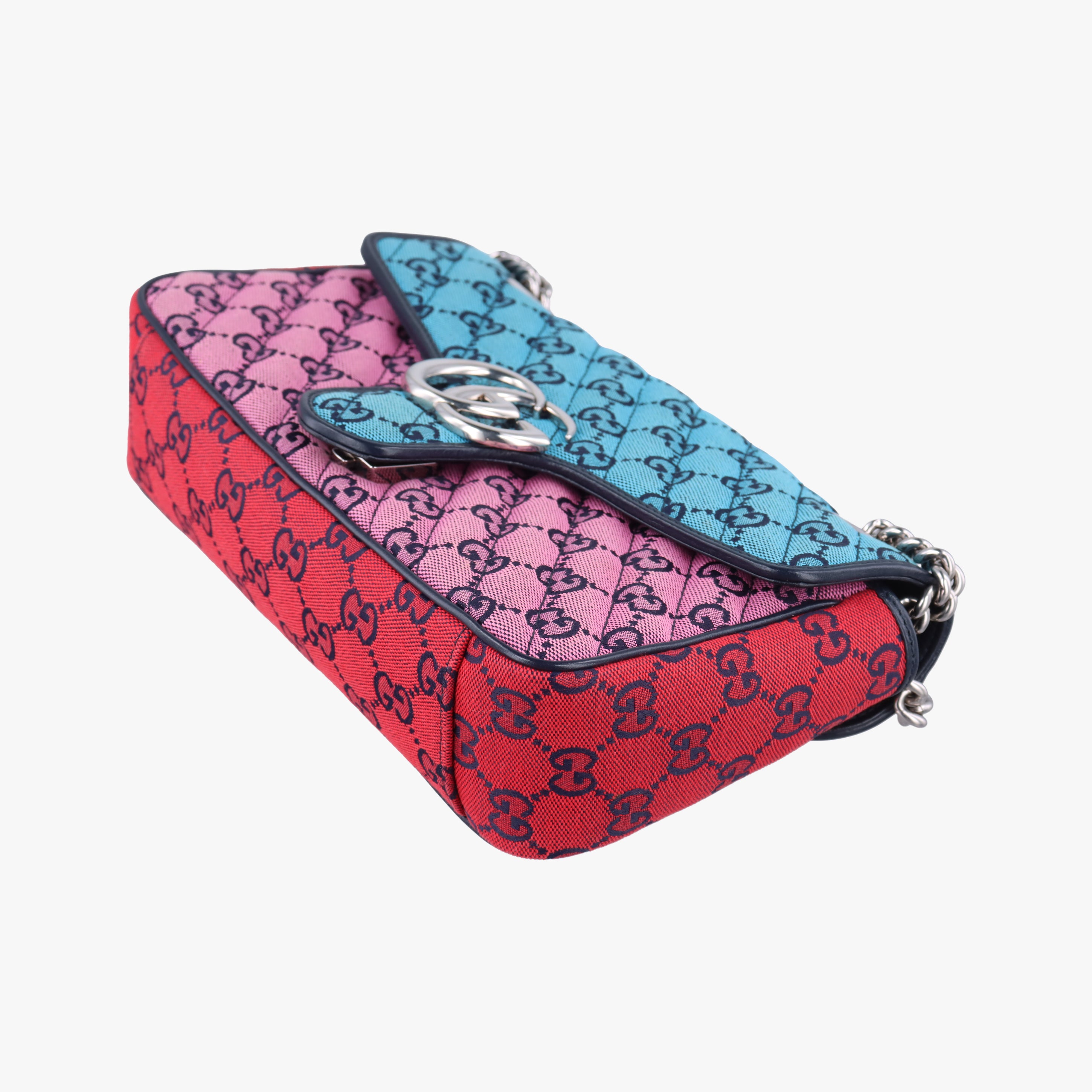 Vintage Gucci GG Marmont blue×red×pink Canvas 443497 shoulderbag | stylenewstar