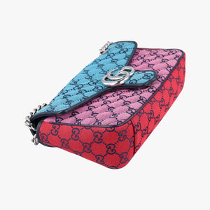 Vintage Gucci GG Marmont blue×red×pink Canvas 443497 shoulderbag | stylenewstar
