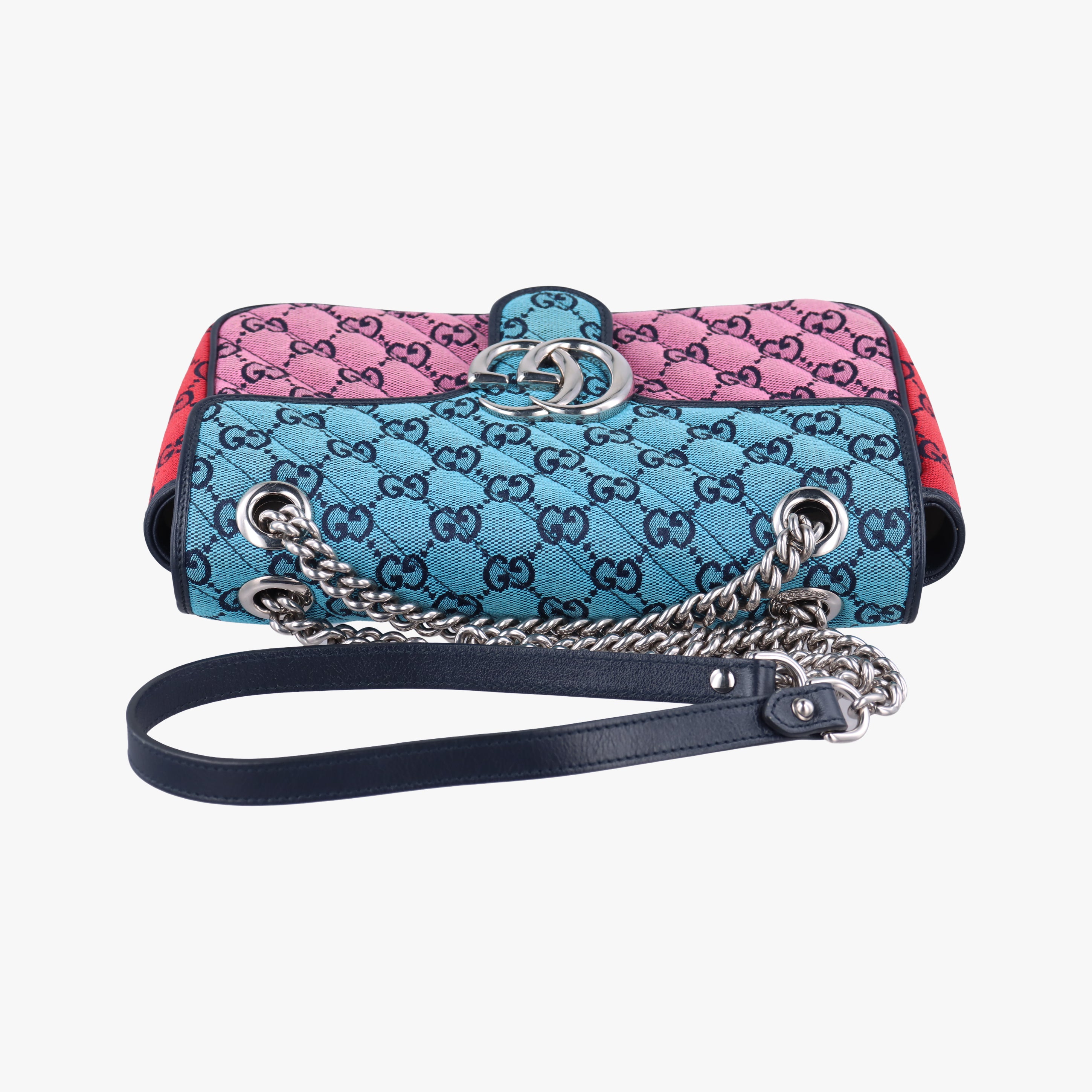 Vintage Gucci GG Marmont blue×red×pink Canvas 443497 shoulderbag | stylenewstar