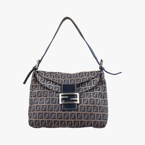 Pre-owned Fendi Baguette Brown×blue×Black fabric 26426 shoulderbag | stylenewstar