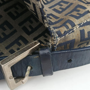 Pre-owned Fendi Baguette Brown×blue×Black fabric 26426 shoulderbag | stylenewstar