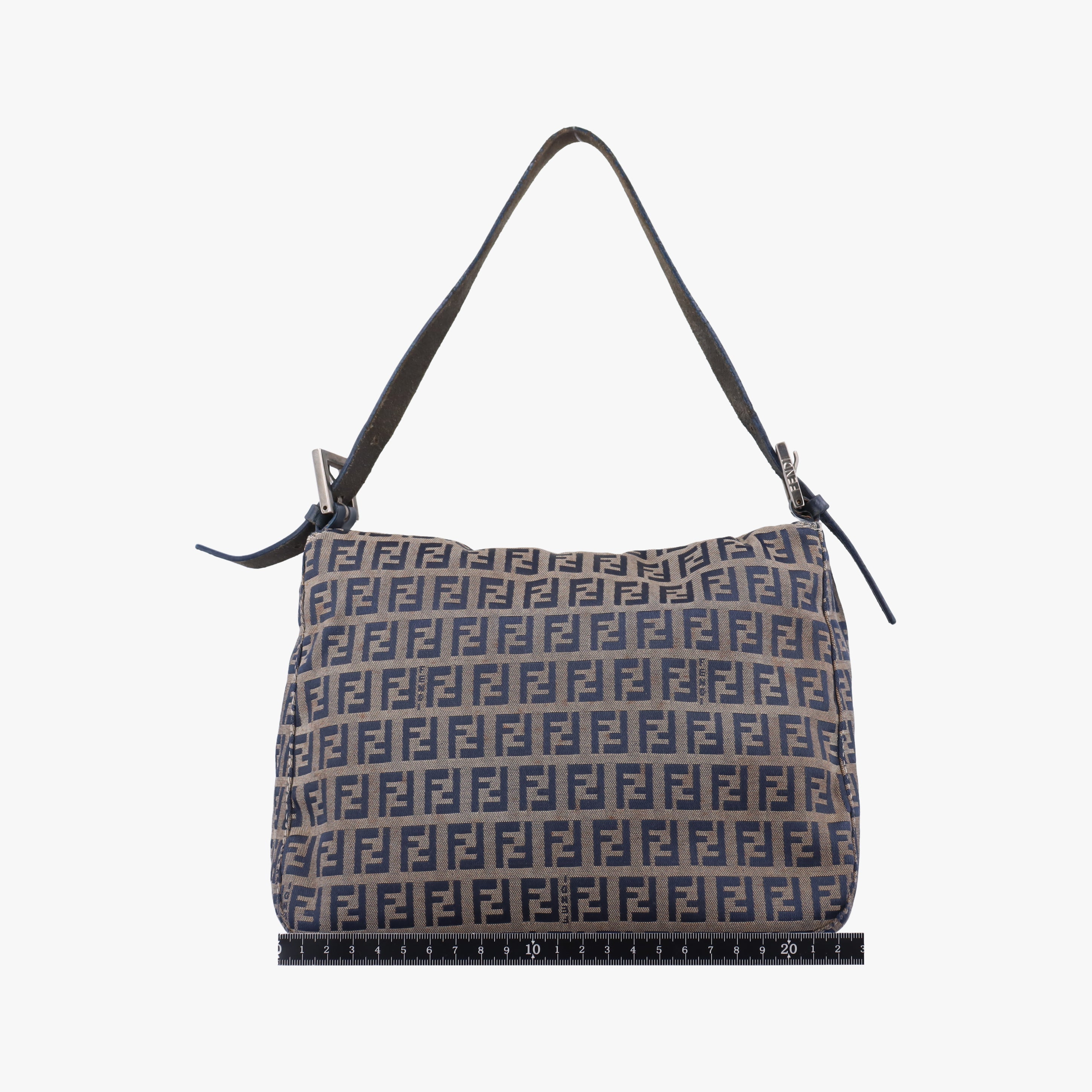 Pre-owned Fendi Baguette Brown×blue×Black fabric 26426 shoulderbag | stylenewstar