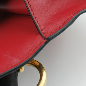 Pre-owned Prada Cahier Red x Black Leather 1BD045 shoulderbag | stylenewstar