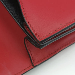 Pre-owned Prada Cahier Red x Black Leather 1BD045 shoulderbag | stylenewstar