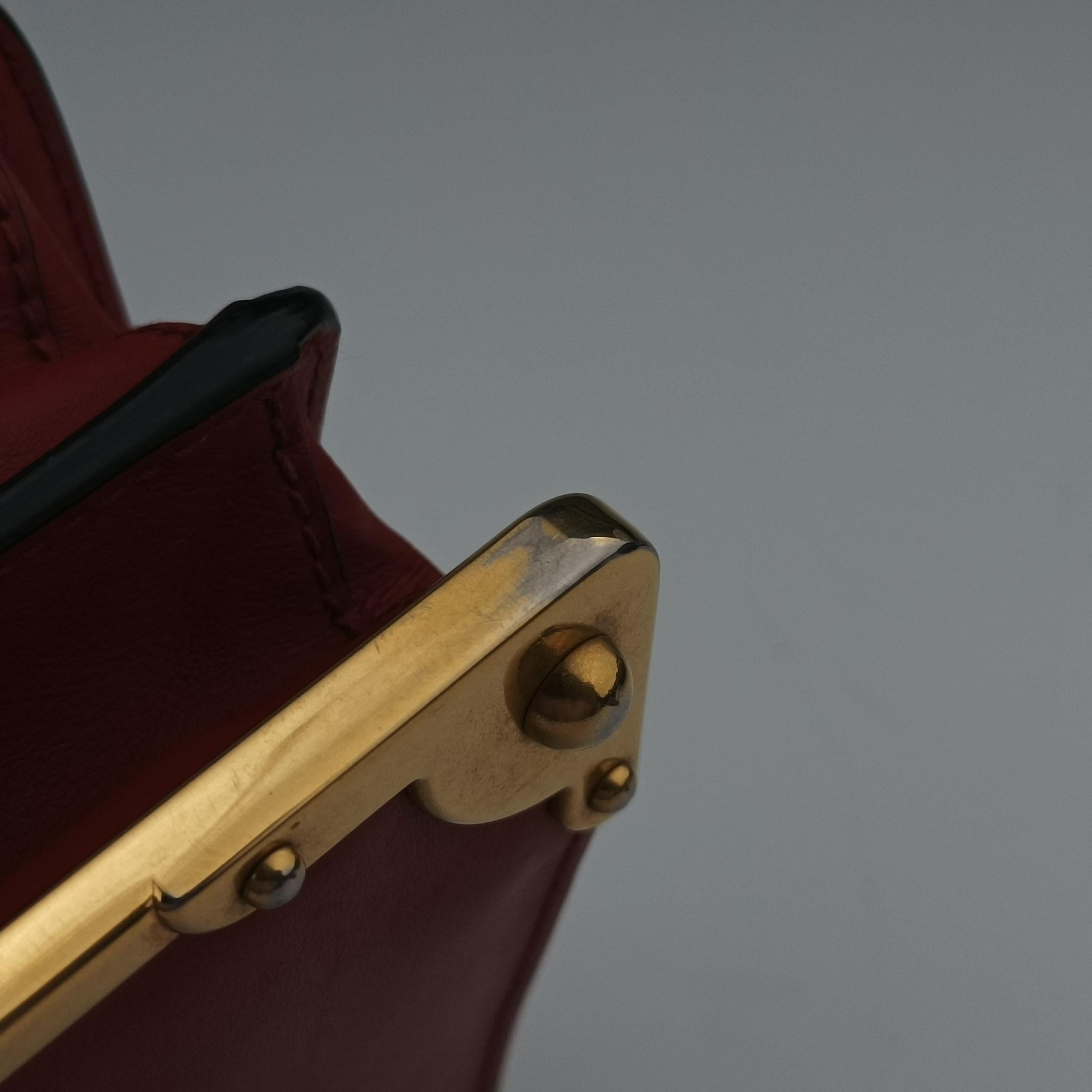 Pre-owned Prada Cahier Red x Black Leather 1BD045 shoulderbag | stylenewstar