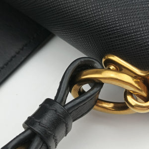 Pre-owned Prada Cahier Red x Black Leather 1BD045 shoulderbag | stylenewstar