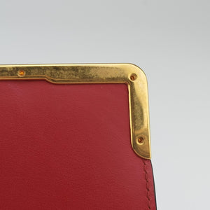 Pre-owned Prada Cahier Red x Black Leather 1BD045 shoulderbag | stylenewstar