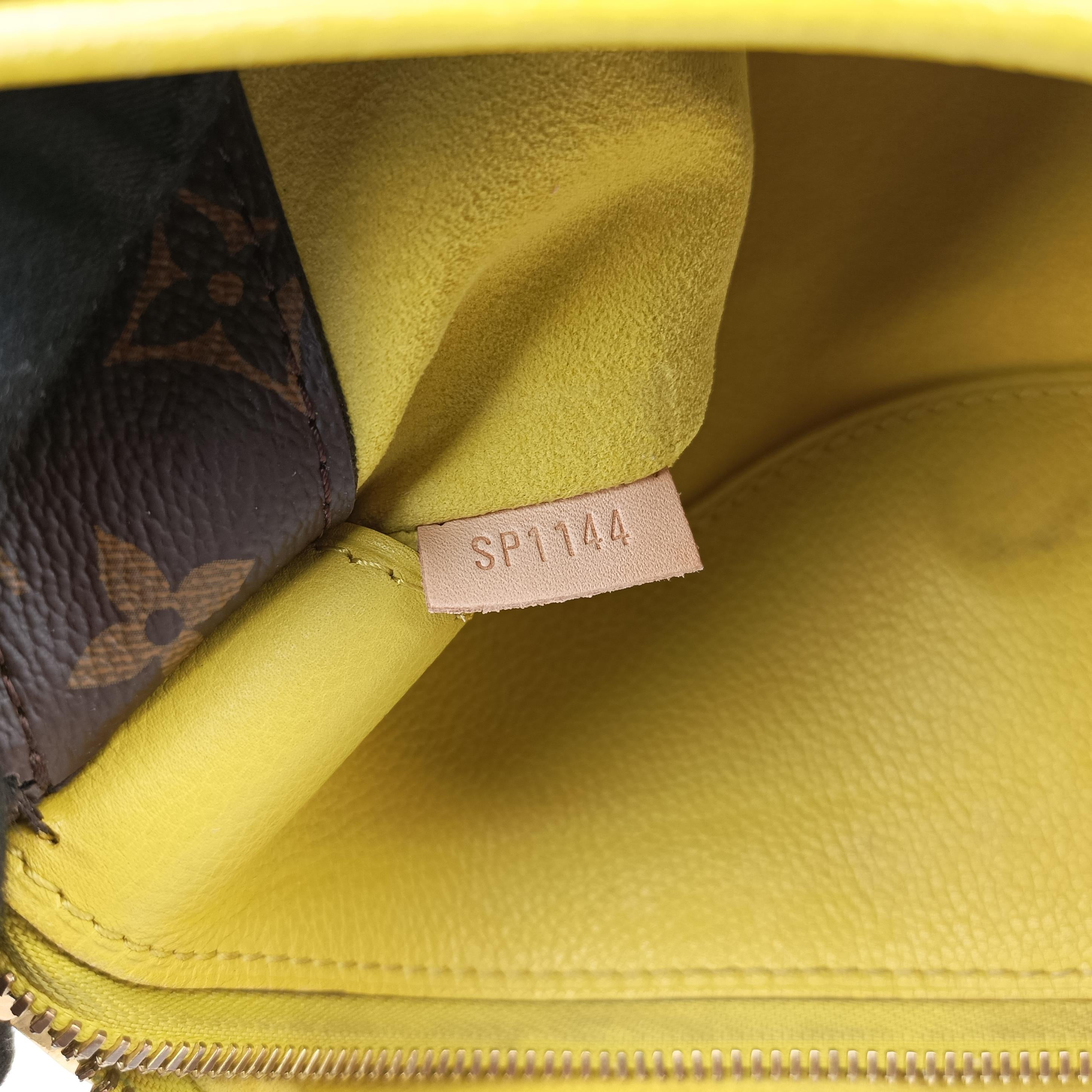 Pre-owned Louis Vuitton PALLAS Monogram / Brown × Pistachio Monogram Canvas×calf leather M41149 shoulderbag | stylenewstar