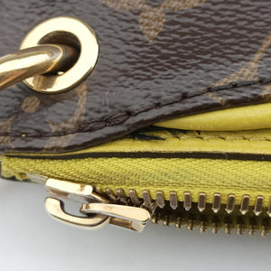 Pre-owned Louis Vuitton PALLAS Monogram / Brown × Pistachio Monogram Canvas×calf leather M41149 shoulderbag | stylenewstar