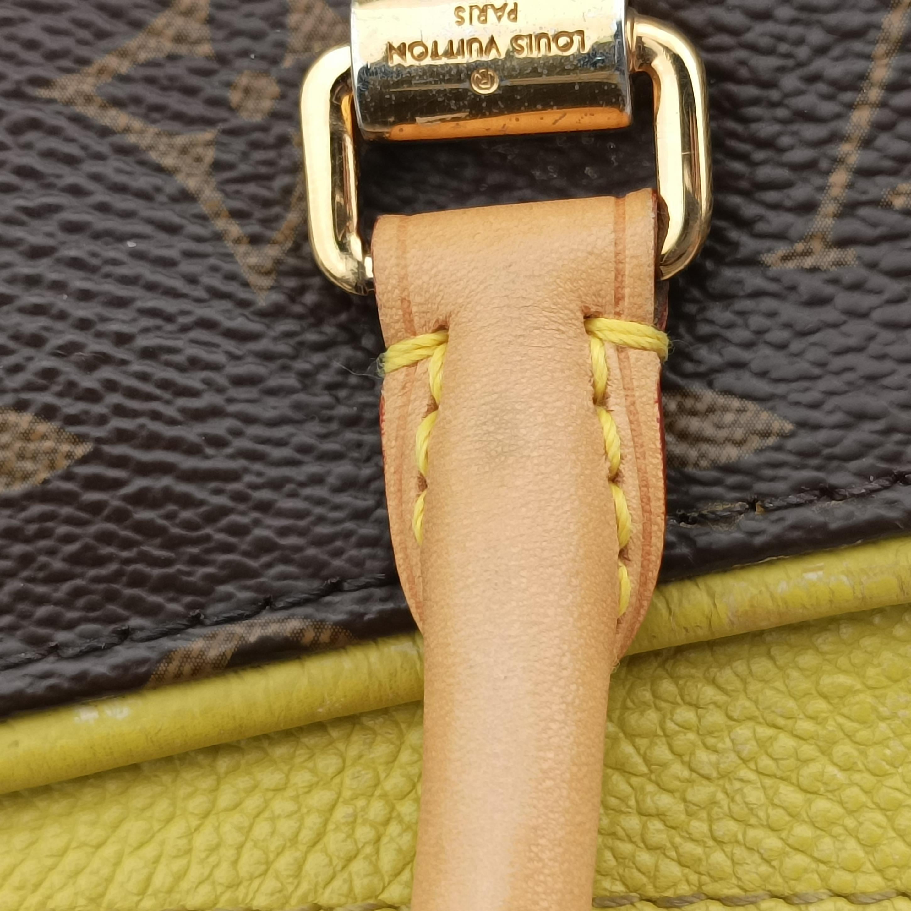 Pre-owned Louis Vuitton PALLAS Monogram / Brown × Pistachio Monogram Canvas×calf leather M41149 shoulderbag | stylenewstar