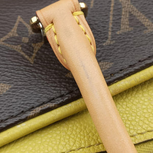 Pre-owned Louis Vuitton PALLAS Monogram / Brown × Pistachio Monogram Canvas×calf leather M41149 shoulderbag | stylenewstar