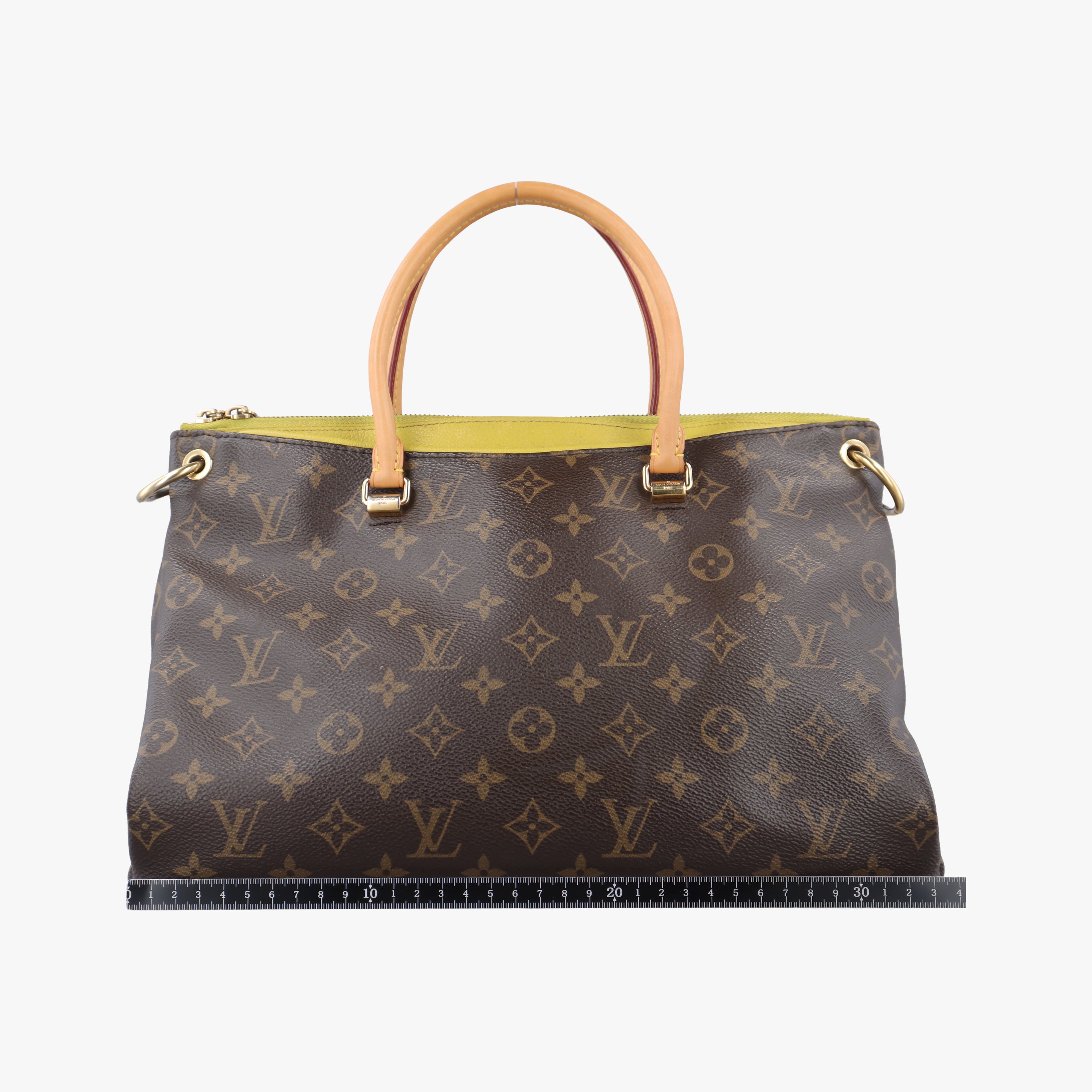 Pre-owned Louis Vuitton PALLAS Monogram / Brown × Pistachio Monogram Canvas×calf leather M41149 shoulderbag | stylenewstar