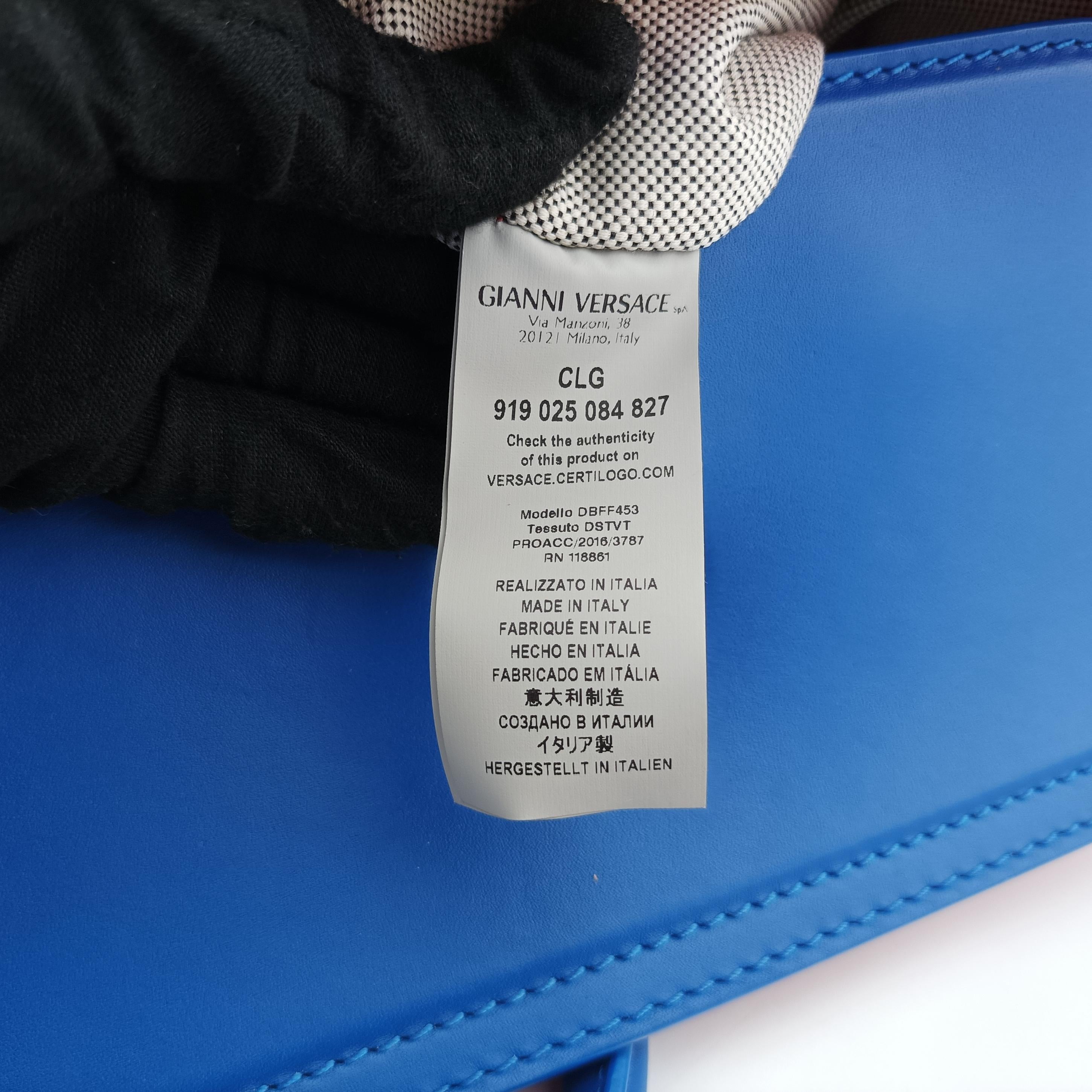 Pre-owned VERSACE Palazzo Empire Red x Blue x Black Leather  shoulderbag | stylenewstar