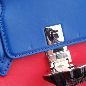 Pre-owned VERSACE Palazzo Empire Red x Blue x Black Leather  shoulderbag | stylenewstar