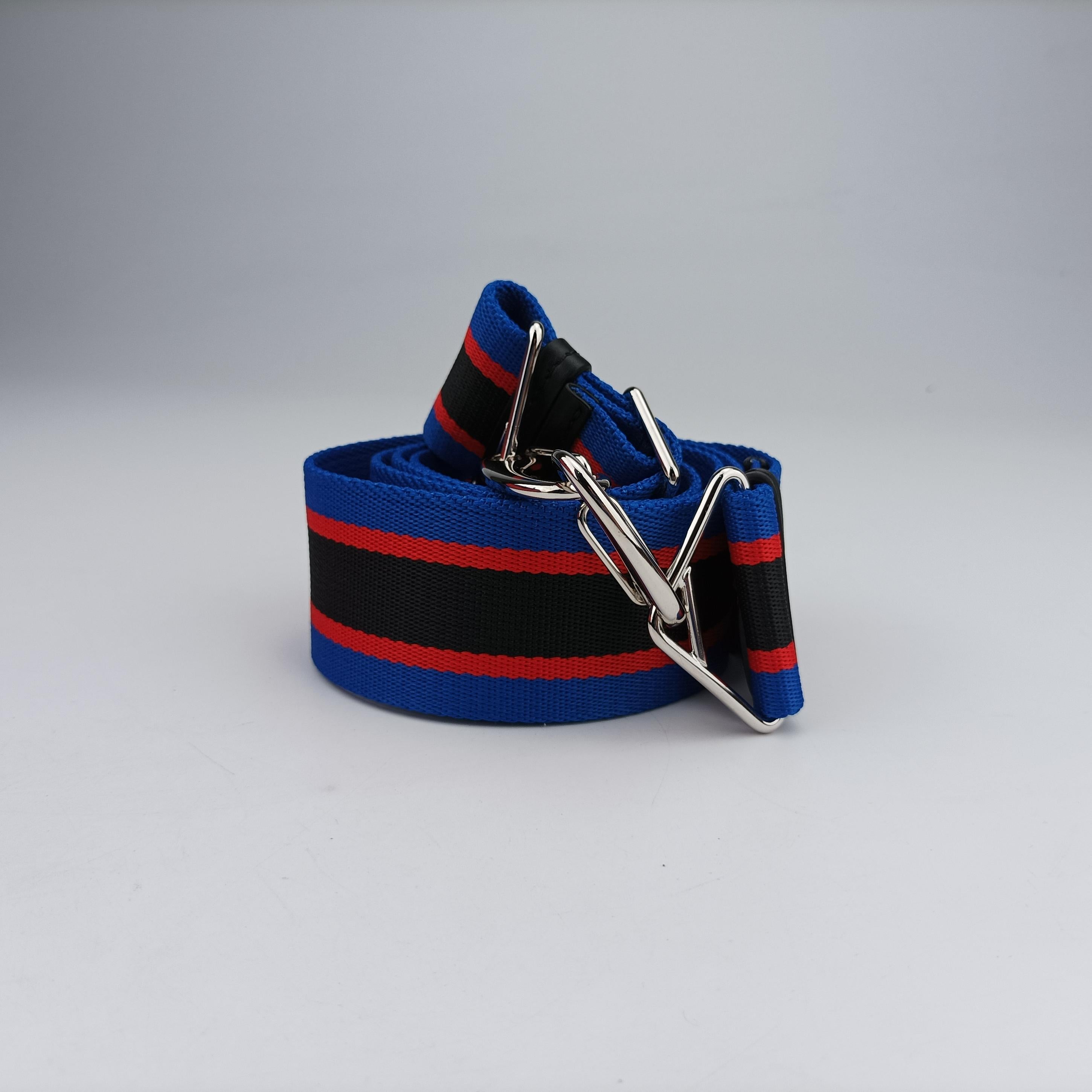 Pre-owned VERSACE Palazzo Empire Red x Blue x Black Leather  shoulderbag | stylenewstar