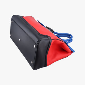 Pre-owned VERSACE Palazzo Empire Red x Blue x Black Leather  shoulderbag | stylenewstar