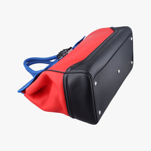 Pre-owned VERSACE Palazzo Empire Red x Blue x Black Leather  shoulderbag | stylenewstar