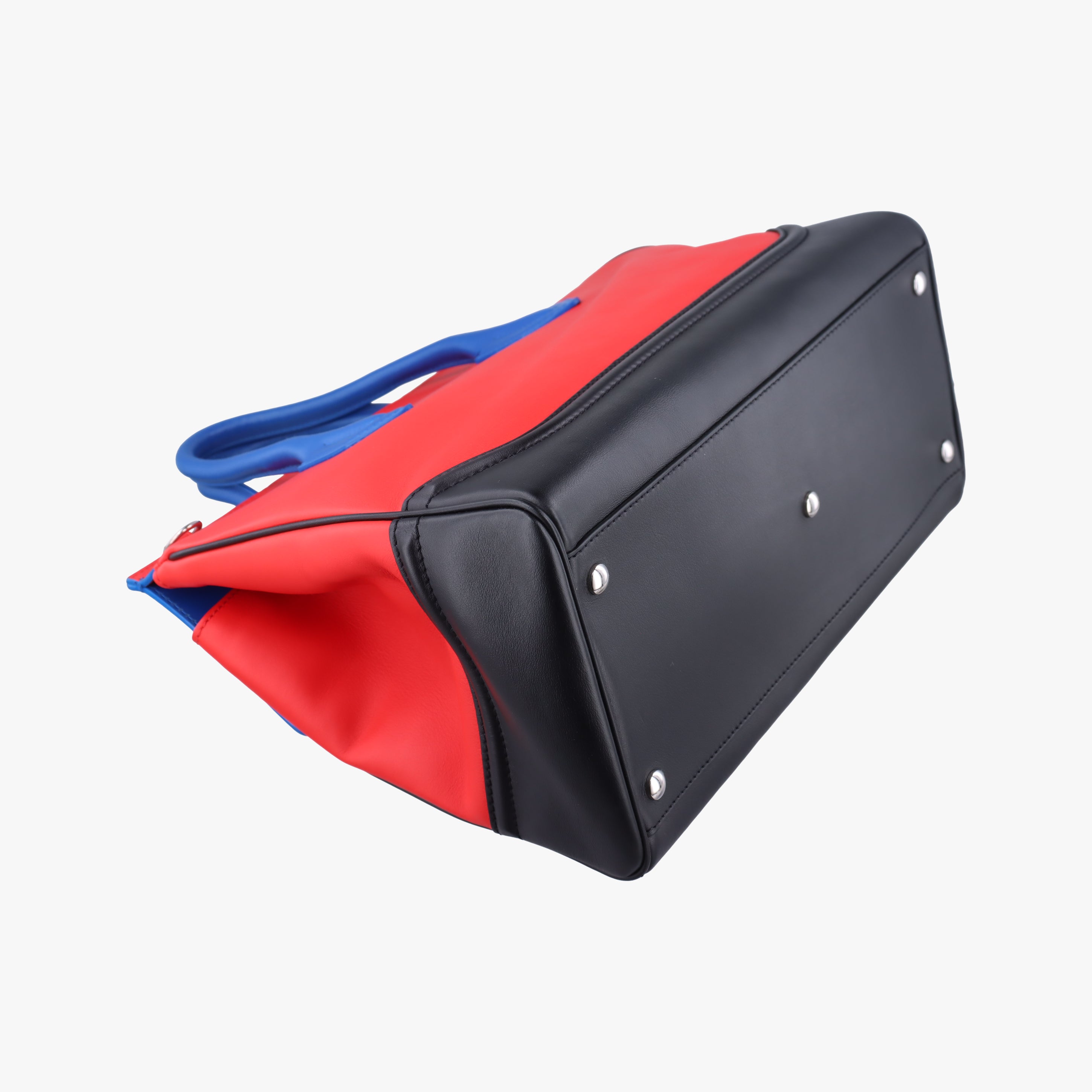 Pre-owned VERSACE Palazzo Empire Red x Blue x Black Leather  shoulderbag | stylenewstar