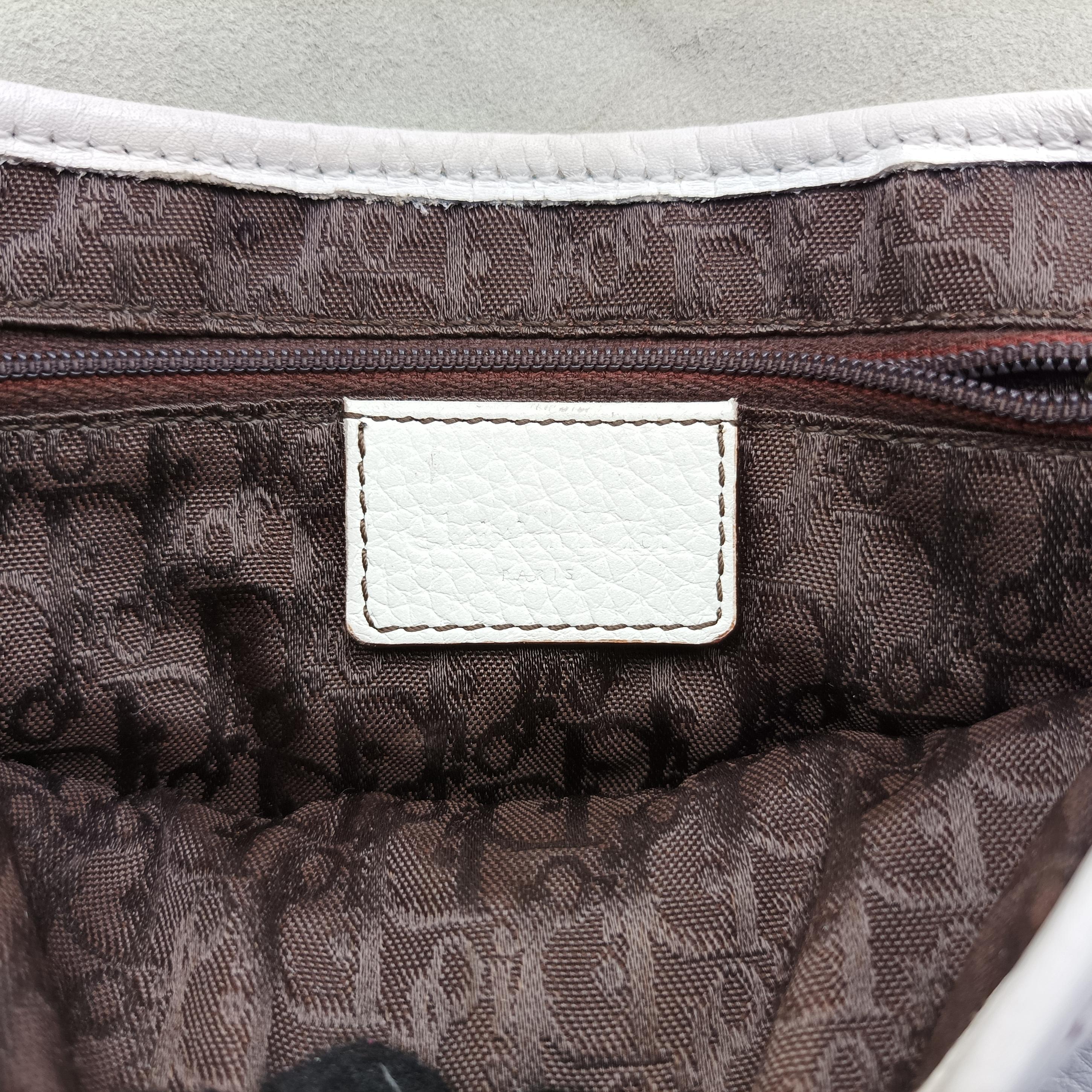 Pre-owned Christian Dior double saddle White Leather  handbag | stylenewstar