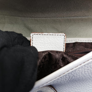 Pre-owned Christian Dior double saddle White Leather  handbag | stylenewstar