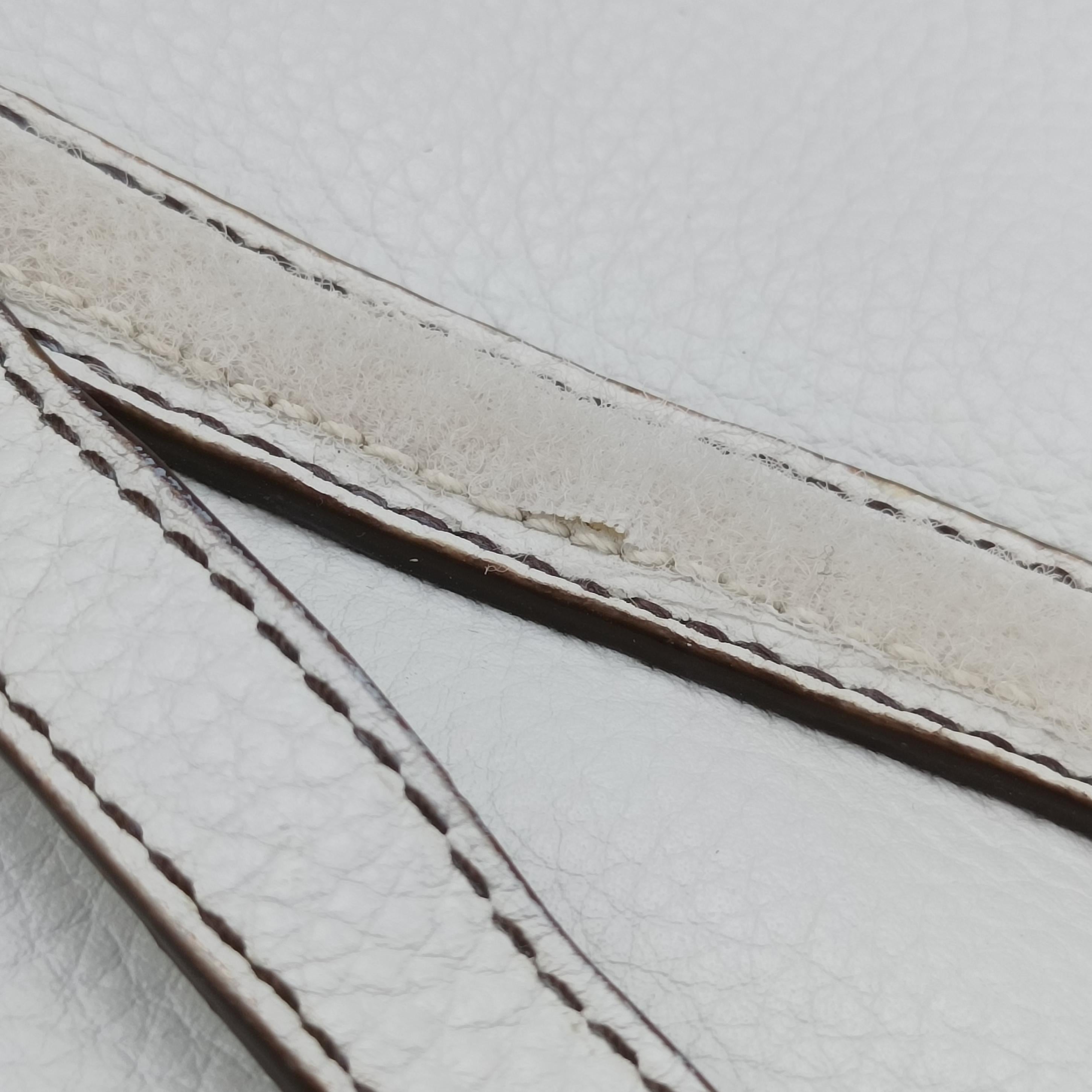 Pre-owned Christian Dior double saddle White Leather  handbag | stylenewstar