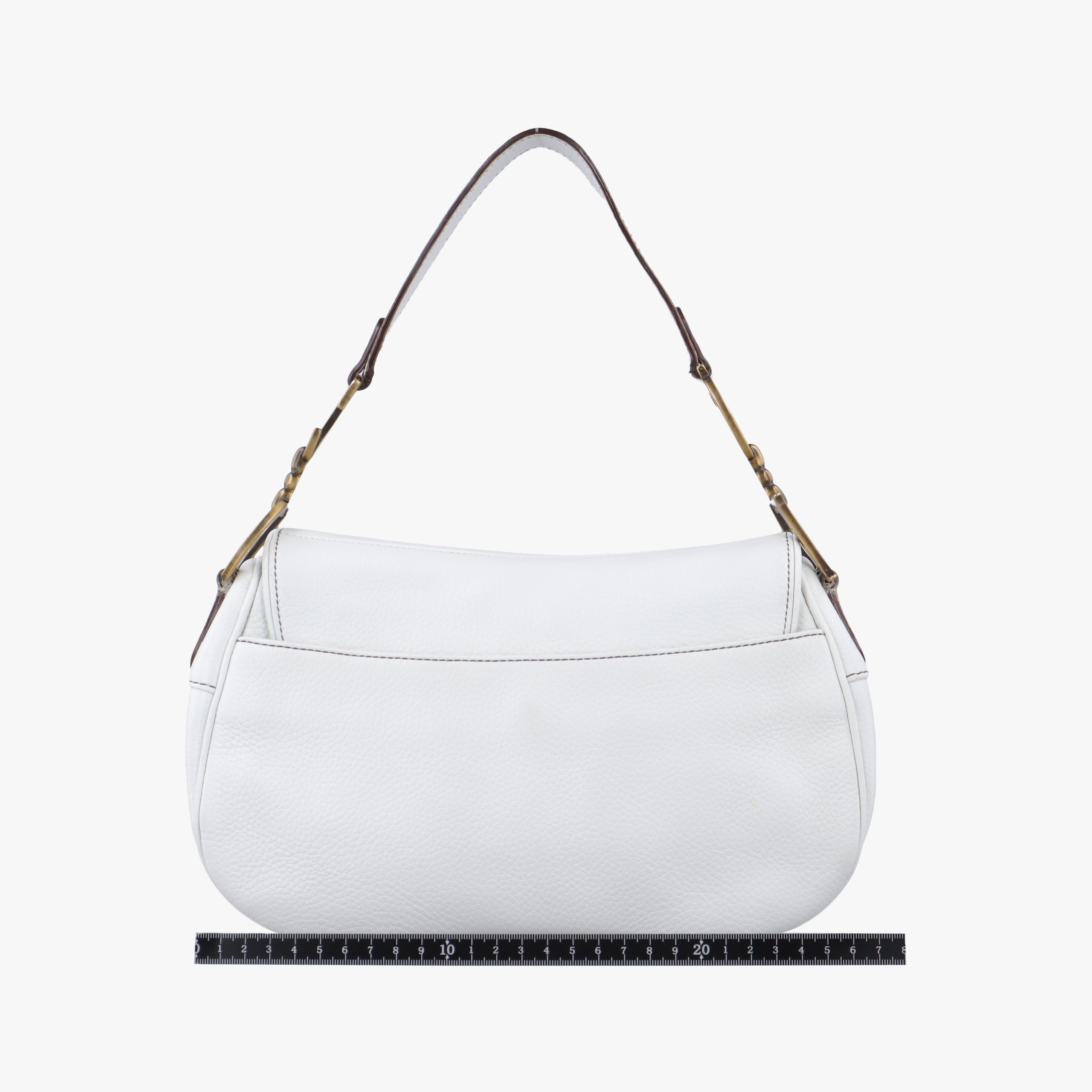Pre-owned Christian Dior double saddle White Leather  handbag | stylenewstar