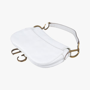 Pre-owned Christian Dior double saddle White Leather  handbag | stylenewstar