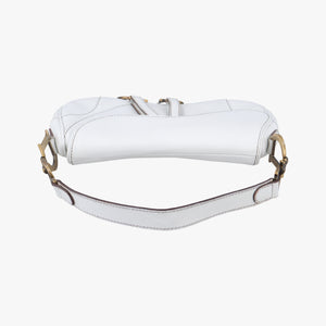 Pre-owned Christian Dior double saddle White Leather  handbag | stylenewstar