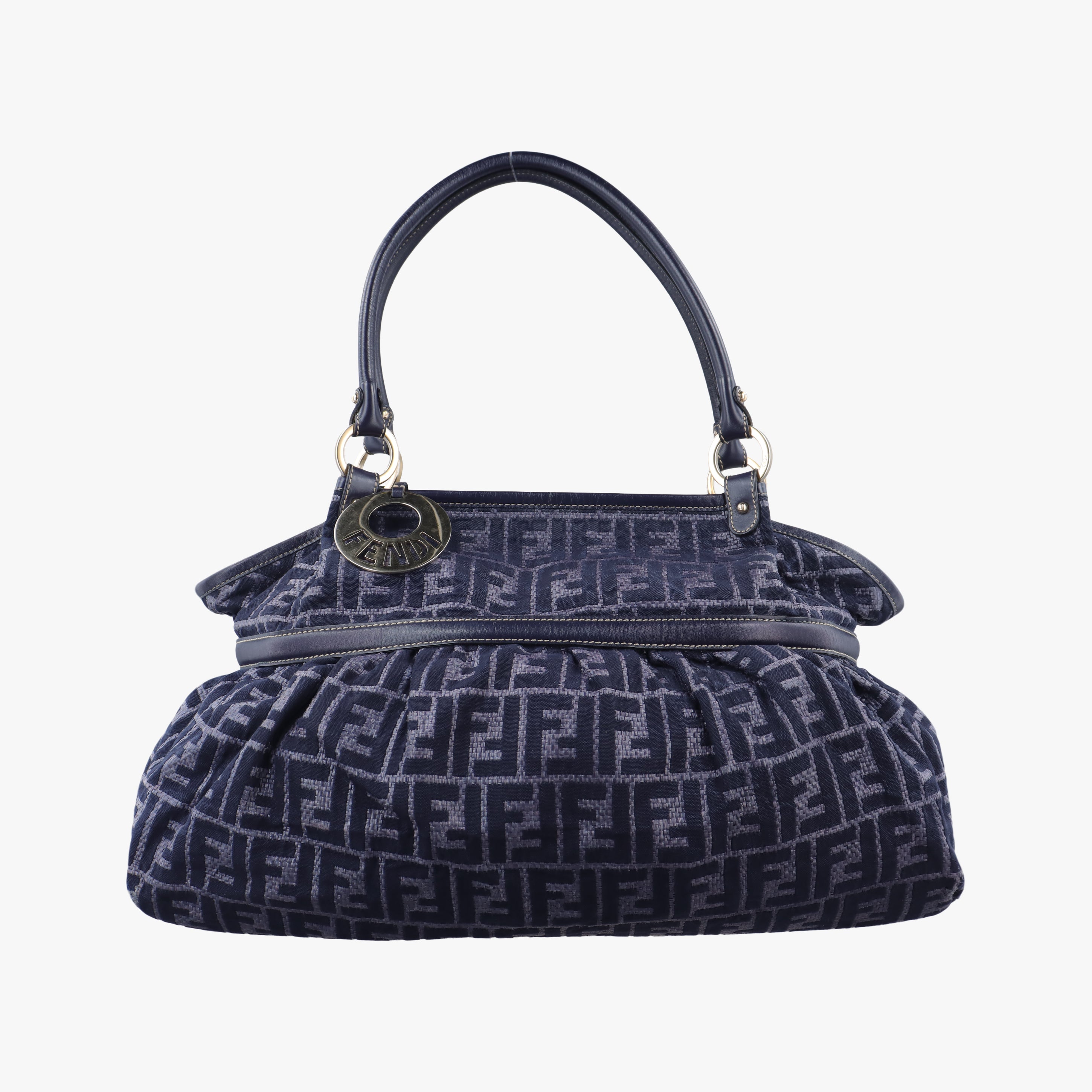 Secondhand Fendi Zucca Print Blue Canvas 8BH186 handbag | stylenewstar