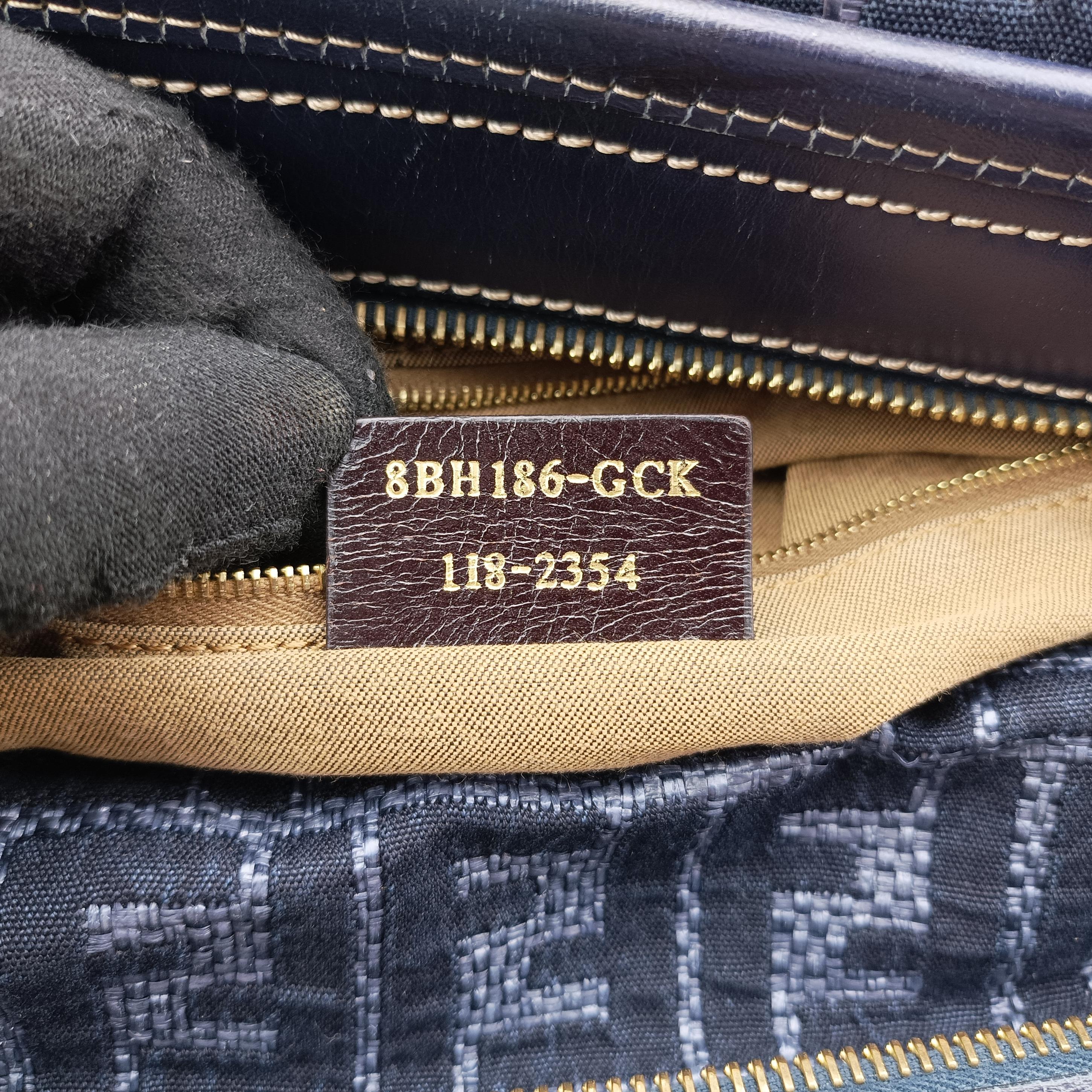 Secondhand Fendi Zucca Print Blue Canvas 8BH186 handbag | stylenewstar