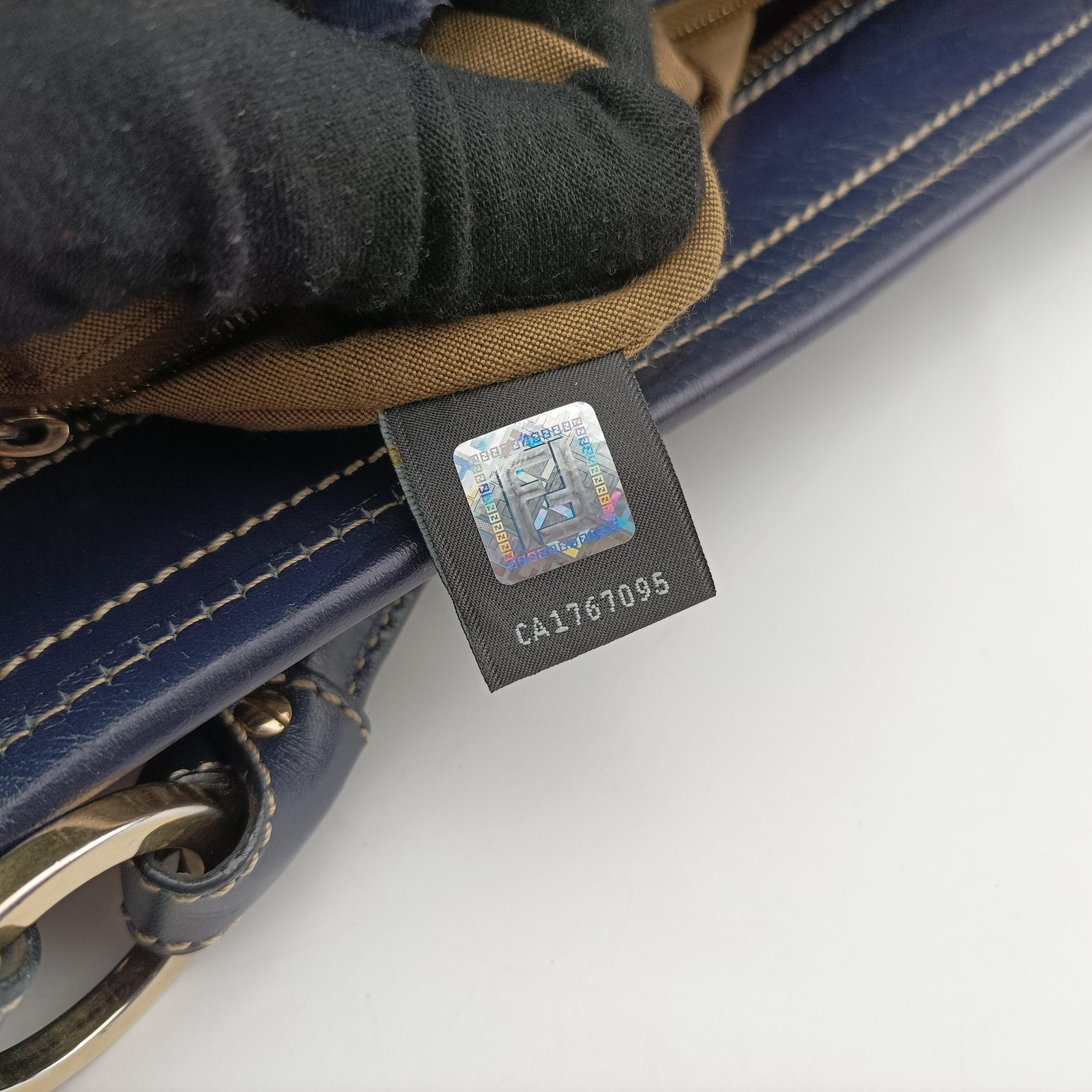 Secondhand Fendi Zucca Print Blue Canvas 8BH186 handbag | stylenewstar