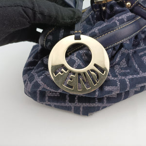 Secondhand Fendi Zucca Print Blue Canvas 8BH186 handbag | stylenewstar