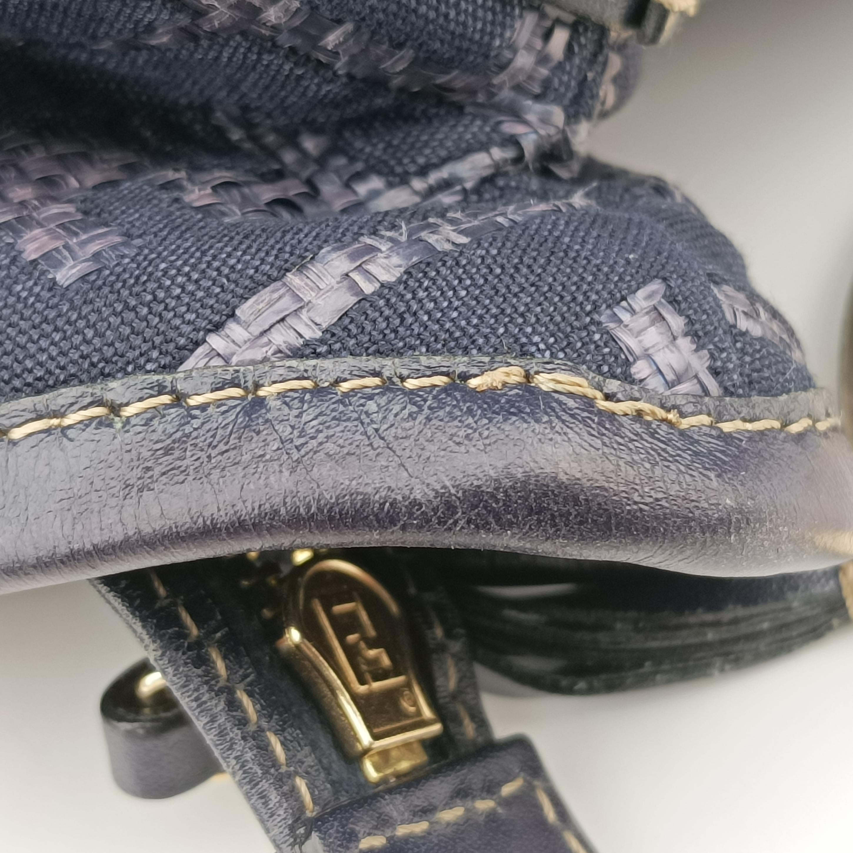 Secondhand Fendi Zucca Print Blue Canvas 8BH186 handbag | stylenewstar