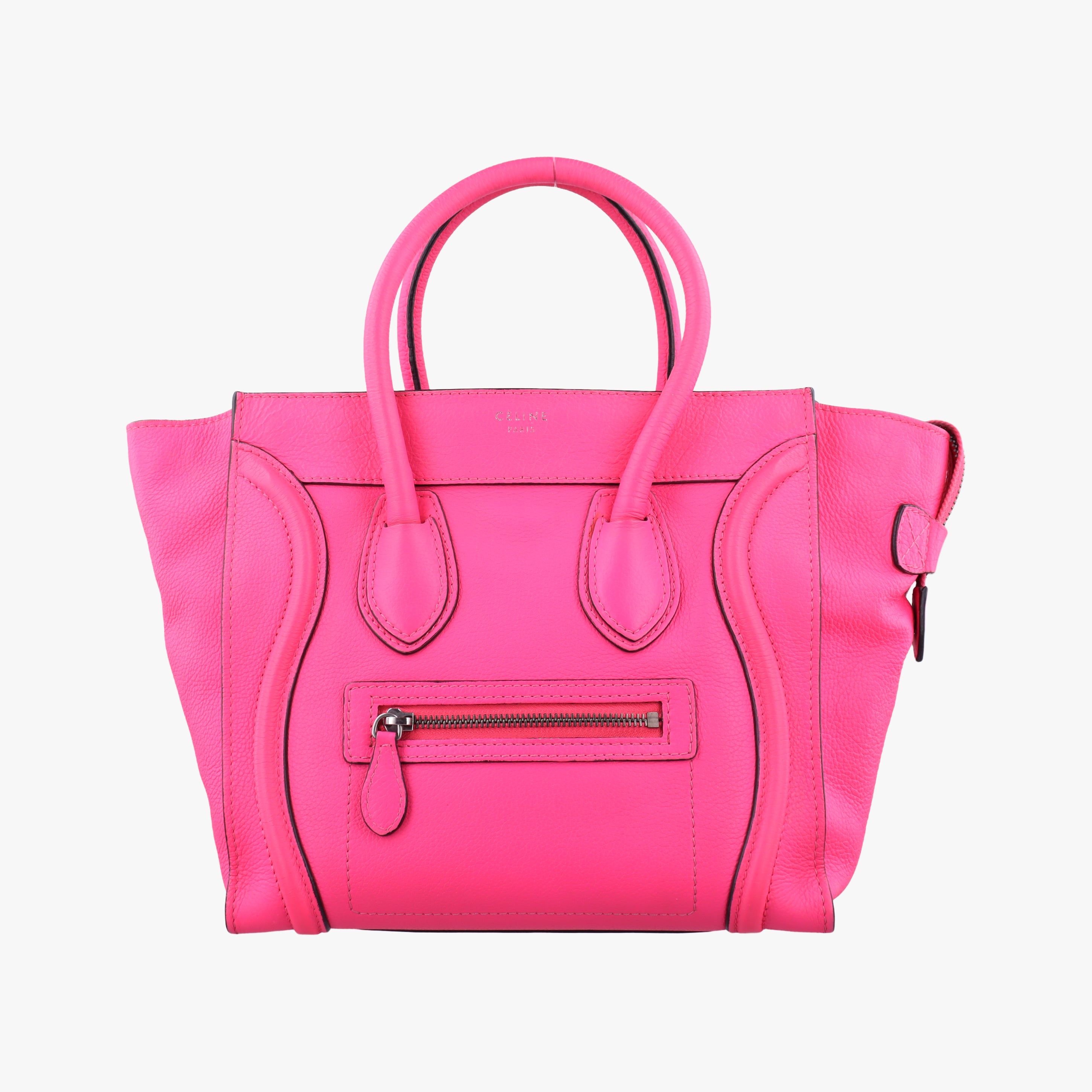 Vintage Celine Luggage Micro shopper Rose leather  handbag | stylenewstar