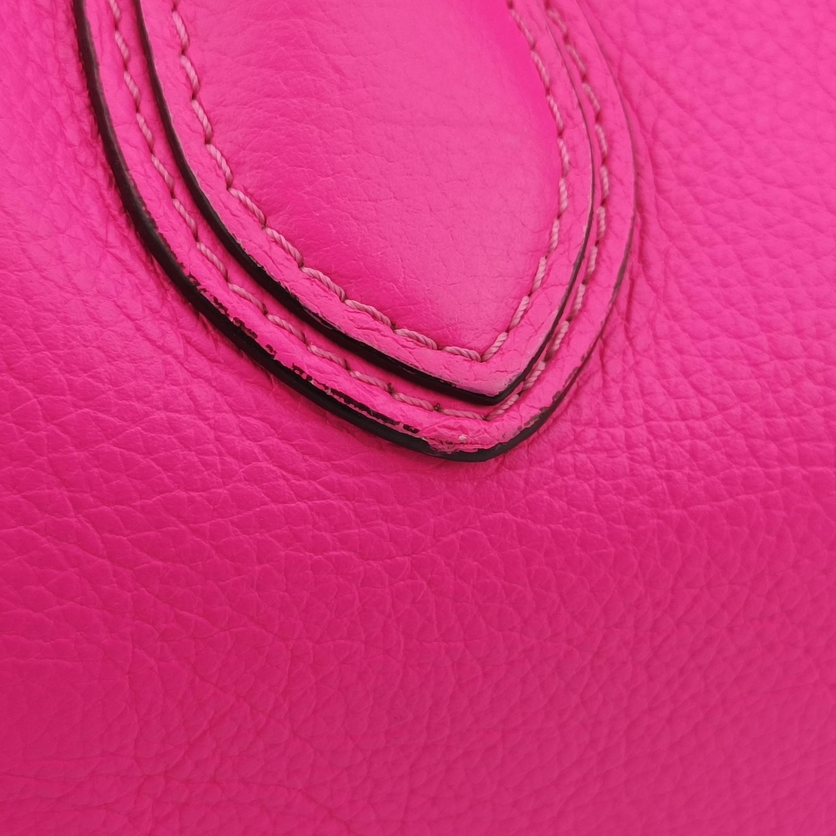 Vintage Celine Luggage Micro shopper Rose leather  handbag | stylenewstar