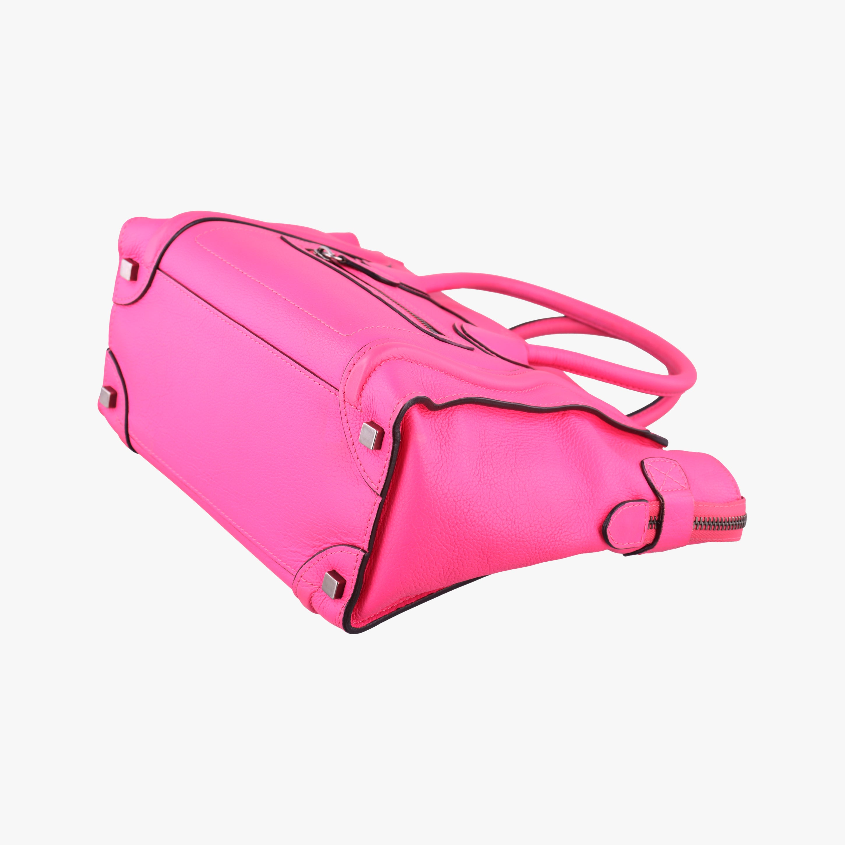 Vintage Celine Luggage Micro shopper Rose leather  handbag | stylenewstar