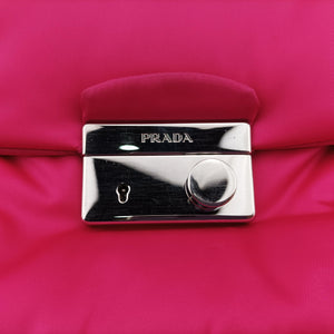 Pre-owned Prada Bomber Chain Rose silk  shoulderbag | stylenewstar