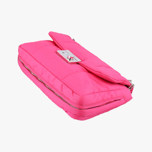 Pre-owned Prada Bomber Chain Rose silk  shoulderbag | stylenewstar