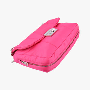 Pre-owned Prada Bomber Chain Rose silk  shoulderbag | stylenewstar